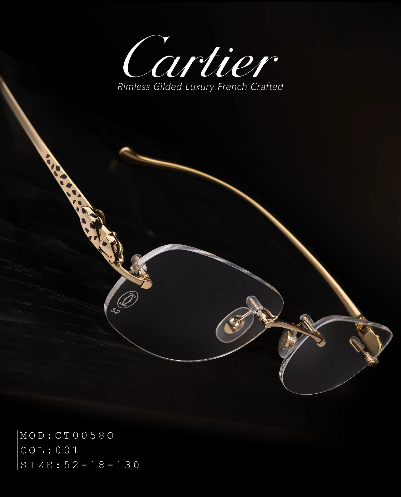 City Specs 2026 Cartier CT0058O 001 gold glasses on display at City Specs