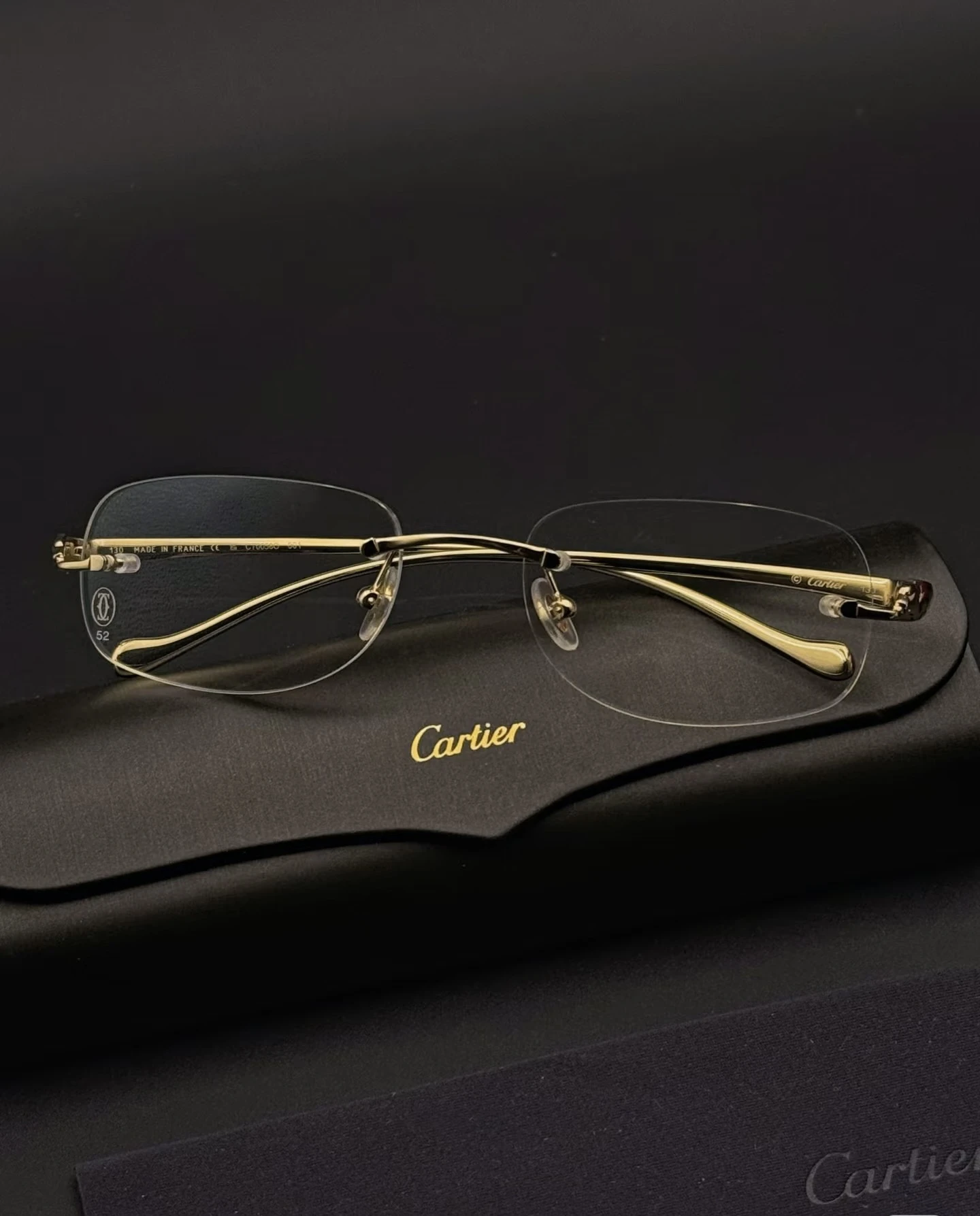 City Specs 2026 Cartier CT0058O 001 gold glasses on display at City Specs