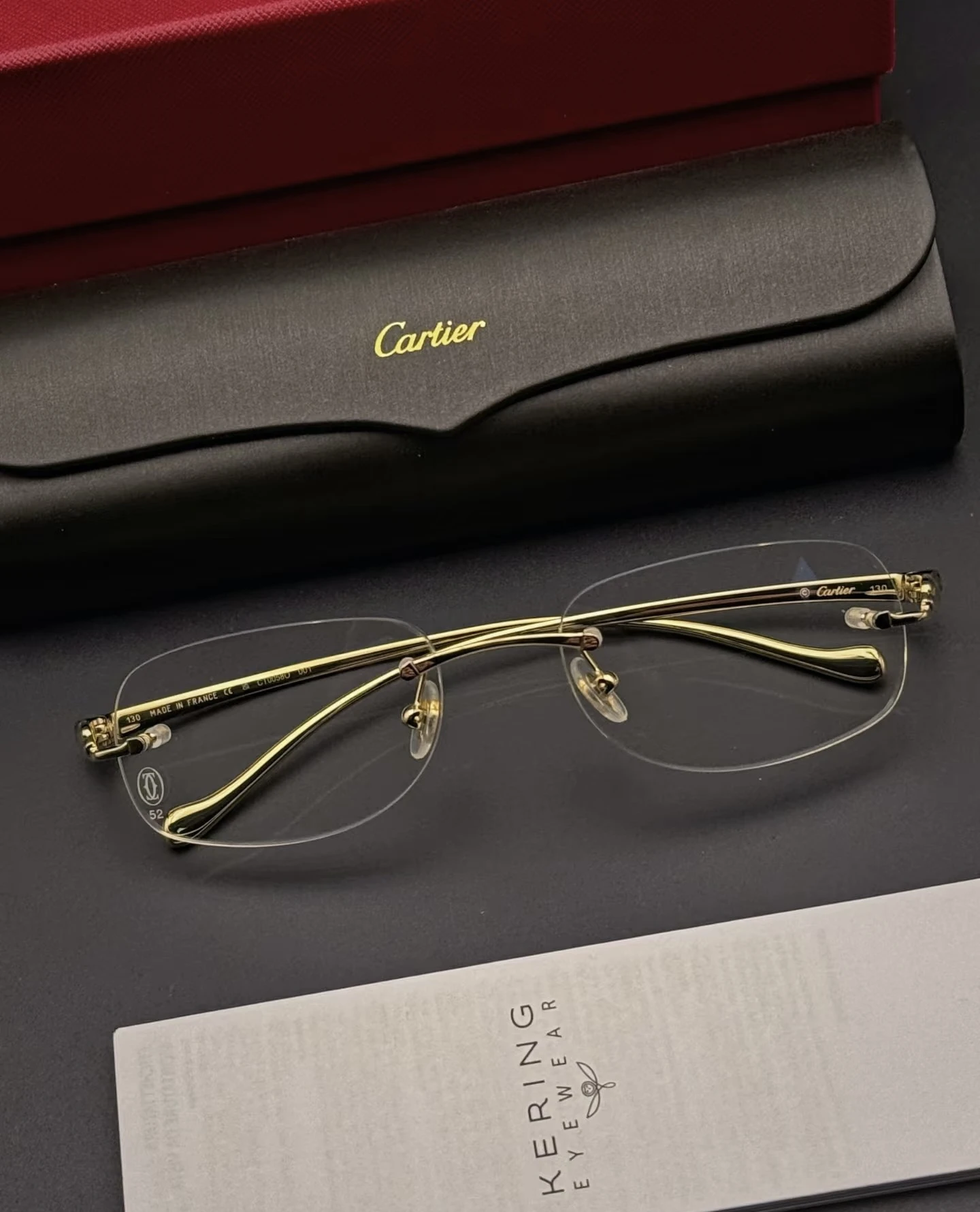 City Specs 2026 Cartier CT0058O 001 gold glasses on display at City Specs